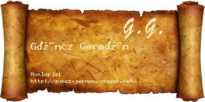 Güncz Germán névjegykártya